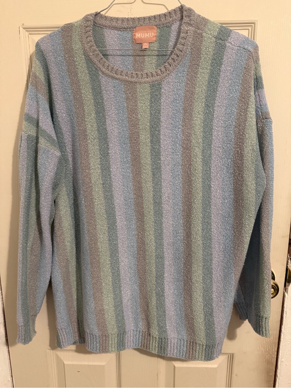 Show Me Your MuMu Pastel Stripe Turtleneck Sweater - Blue, Mint, Gray